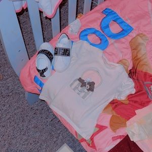 Fendi Kids Shirt And Shoes ! Worn Once Used But New